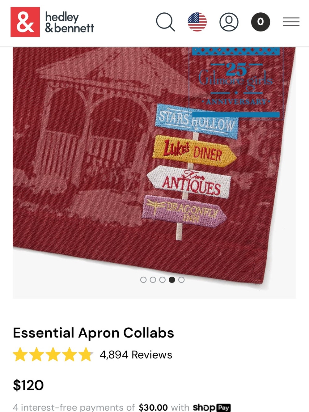 Hedley & Bennett Gilmore Girls Essential Apron - Picture 6 of 10